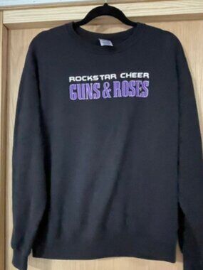 Jerzees Rockstar cheer Guns & Roses sweatshirt sz M